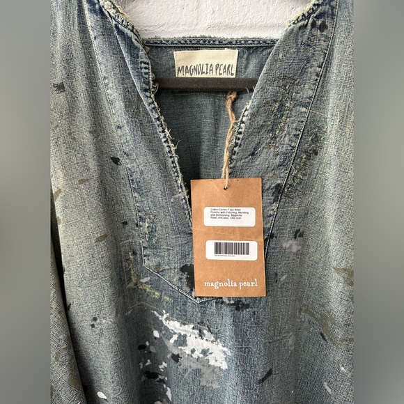 Magnolia Pearl Felix Artist Poncho with Patching, Mending and Distressing - Picture 9 of 9